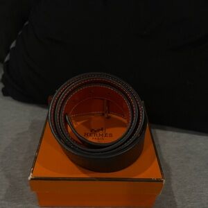 Hermès Black and Orange Men's Belt